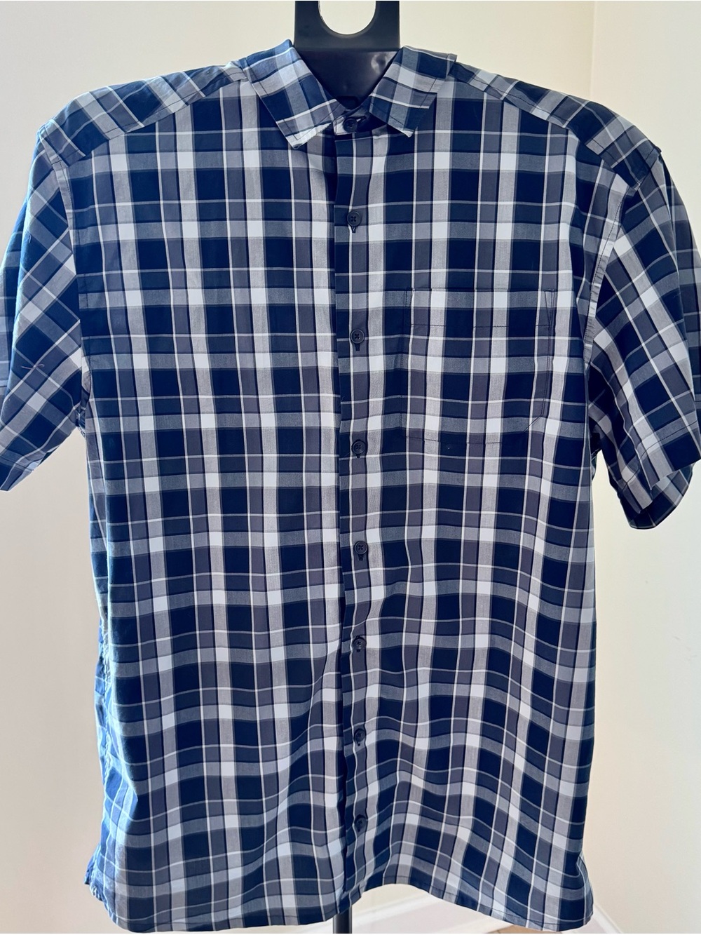 Arc’teryx Brohm Men’s XL Short Sleeve Plaid Button Down Shirt Navy Gray